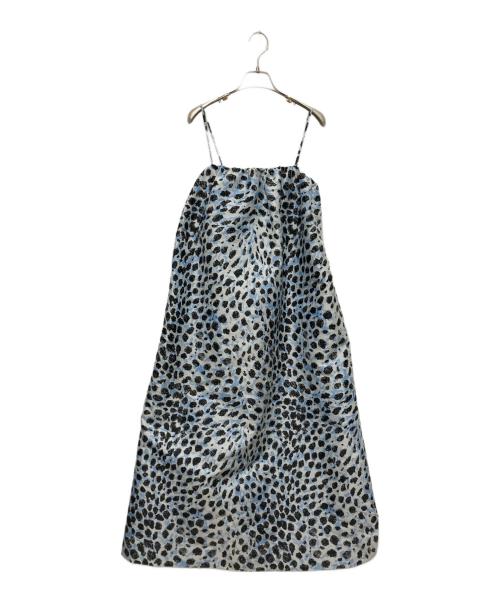 GANNI（ガニー）GANNI (ガニー) レオパードキャミワンピース ブルー サイズ:34の古着・服飾アイテム