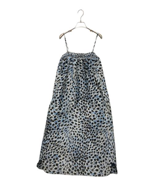 GANNI（ガニー）GANNI (ガニー) レオパードキャミワンピース ブルー サイズ:34の古着・服飾アイテム