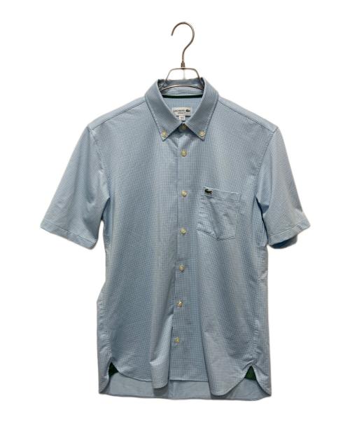 LACOSTE（ラコステ）LACOSTE (ラコステ) マイクロチェックジャージシャツ ブルー サイズ:Ⅿの古着・服飾アイテム
