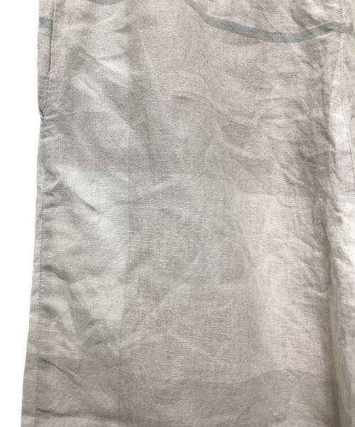 BEARDSLEY（ビアズリー）BEARDSLEY (ビアズリー) リネンビッグチェックウエストリブパンツ グレー サイズ:2の古着・服飾アイテム