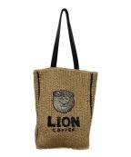 LION COFFEE×ear PAPILLONNERライオンコーヒー×イアパピヨネ）の古着「バスケットトートバッグ」｜ベージュ