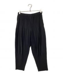 HOMME PLISSE ISSEY MIYAKE（オム プリッセ イッセイ ミヤケ）の古着「erasable pleated pants」｜ブラック
