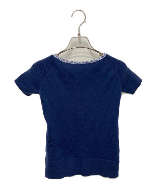 Vivienne Westwood RED LABEL（ヴィヴィアンウエストウッドレッドレーベル）Vivienne Westwood RED LABEL (ヴィヴィアンウエストウッドレッドレーベル) オーブ刺繍半袖ニット ブルー サイズ:2の古着・服飾アイテム