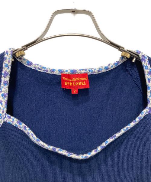 Vivienne Westwood RED LABEL（ヴィヴィアンウエストウッドレッドレーベル）Vivienne Westwood RED LABEL (ヴィヴィアンウエストウッドレッドレーベル) オーブ刺繍半袖ニット ブルー サイズ:2の古着・服飾アイテム