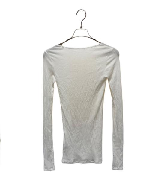 MOON TREE PLANET（ムーンツリープラネット）MOON TREE PLANET (ムーンツリープラネット) U neck T cashmere ホワイト サイズ:Mの古着・服飾アイテム