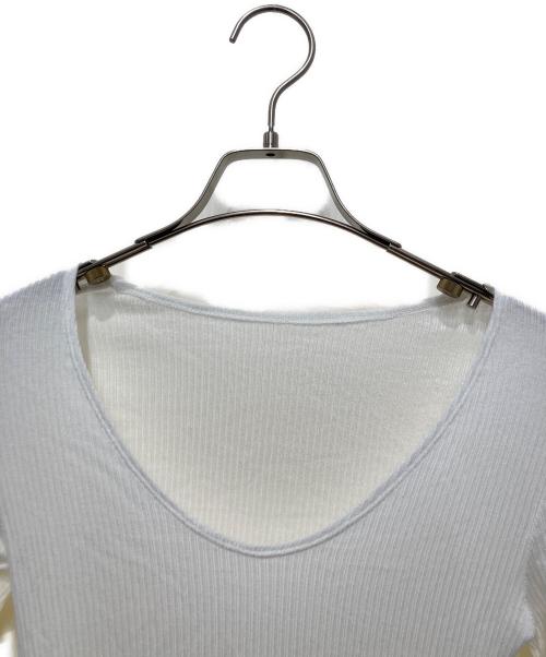 MOON TREE PLANET（ムーンツリープラネット）MOON TREE PLANET (ムーンツリープラネット) U neck T cashmere ホワイト サイズ:Mの古着・服飾アイテム