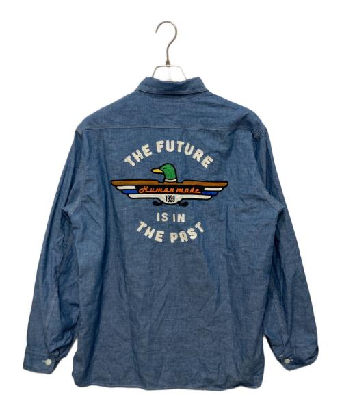 HUMAN MADE（ヒューマンメイド）HUMAN MADE (ヒューマンメイド) CHAMBRAY SHIRT インディゴ サイズ:Ｌの古着・服飾アイテム