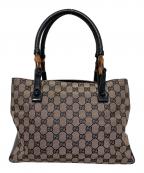 GUCCIグッチ）の古着「GGキャンバスバンブートートバッグ」｜ブラック