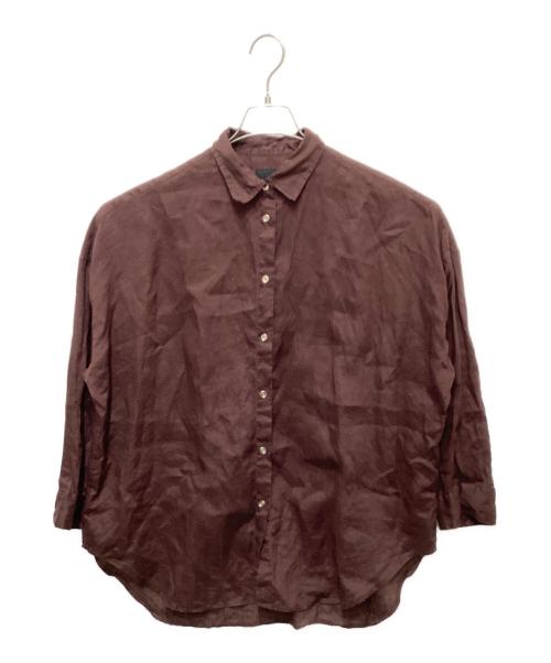 Spick and Span（スピック＆スパン）Spick and Span (スピック＆スパン) 80リネンカシュクール ビッグシャツ ブラウン サイズ:Freeの古着・服飾アイテム