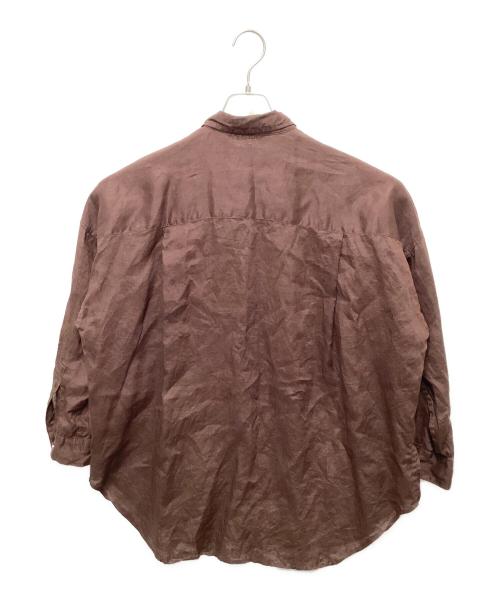 Spick and Span（スピック＆スパン）Spick and Span (スピック＆スパン) 80リネンカシュクール ビッグシャツ ブラウン サイズ:Freeの古着・服飾アイテム