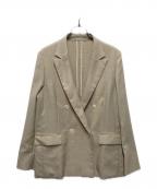 green label relaxingグリーンレーベルリラクシング）の古着「リネンライクダブルジャケット」｜ベージュ