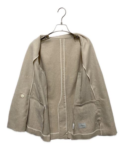 green label relaxing（グリーンレーベルリラクシング）green label relaxing (グリーンレーベルリラクシング) リネンライクダブルジャケット ベージュ サイズ:40の古着・服飾アイテム