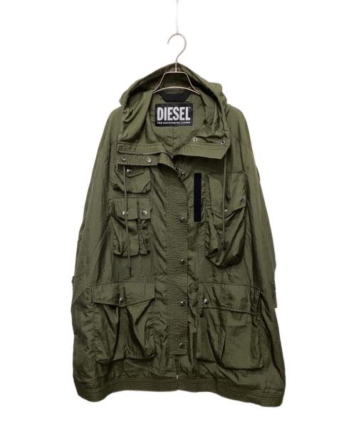 DIESEL（ディーゼル）DIESEL (ディーゼル) ナイロンモッズコート カーキ サイズ:XXSの古着・服飾アイテム
