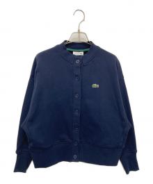 LACOSTE（ラコステ）の古着「ドルマンスリーブクルーネックスウェットカーディガン」｜ネイビー