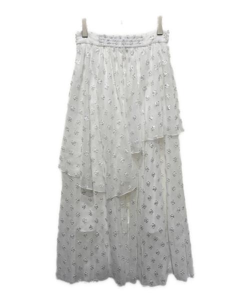 Snidel（スナイデル）Snidel (スナイデル) Sustainableバリエーションティアードスカート ホワイトの古着・服飾アイテム