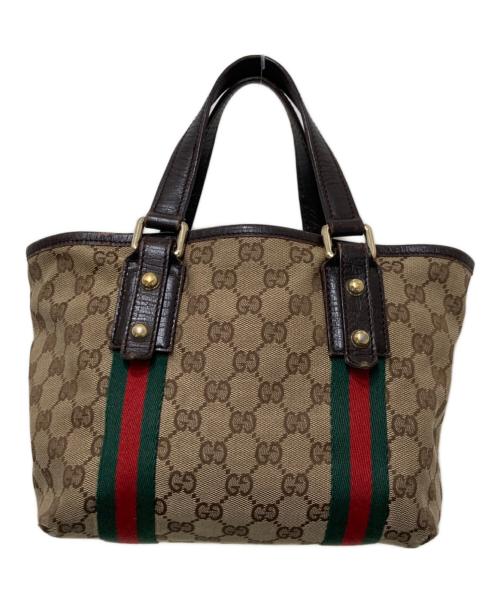 GUCCI（グッチ）GUCCI (グッチ) GGキャンバスミニ ハンドバッグ ブラウンの古着・服飾アイテム