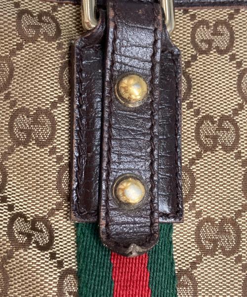 GUCCI（グッチ）GUCCI (グッチ) GGキャンバスミニ ハンドバッグ ブラウンの古着・服飾アイテム