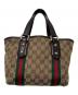 GUCCI (グッチ) GGキャンバスミニ ハンドバッグ ブラウン：30000円