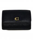 COACHコーチ）の古着「ミニ トライフォールド ウォレット」｜ブラック
