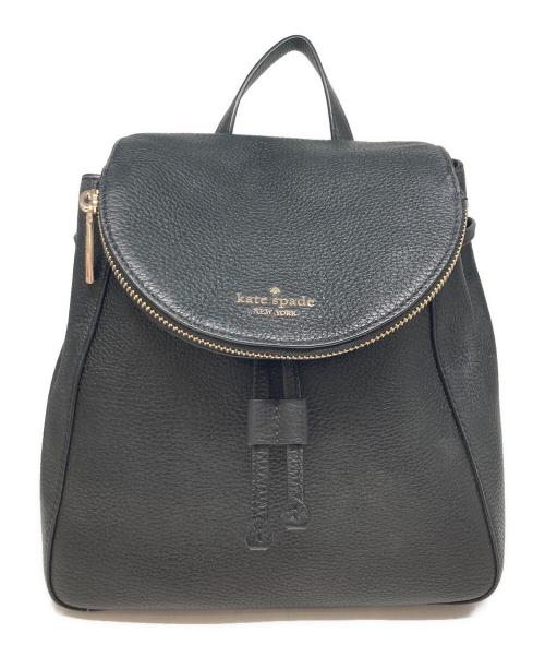 Kate Spade（ケイトスペード）Kate Spade (ケイトスペード) レイラミディアムフラップバッグパック ブラックの古着・服飾アイテム