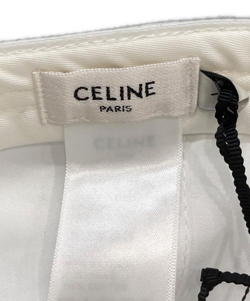 CELINE（セリーヌ）CELINE (セリーヌ) ロゴ刺繍ベースボールキャップ ホワイト サイズ:Lの古着・服飾アイテム