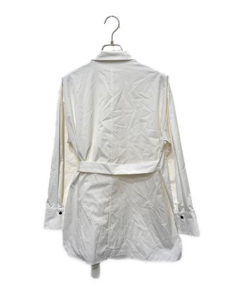 UNITED TOKYO（ユナイテッドトーキョー）UNITED TOKYO (ユナイテッドトーキョー) ベルテッドプリーツロングシャツ ホワイト サイズ:FREEの古着・服飾アイテム