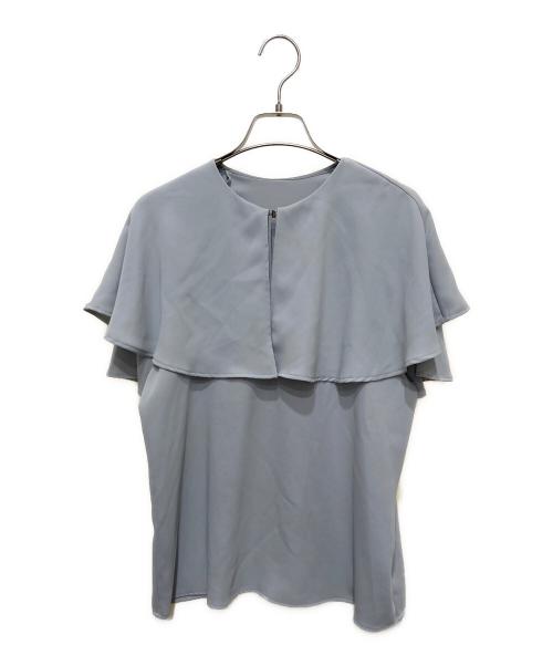 Noble（ノーブル）Noble (ノーブル) ケープフリルブラウス 3 サックスブルー サイズ:FREEの古着・服飾アイテム