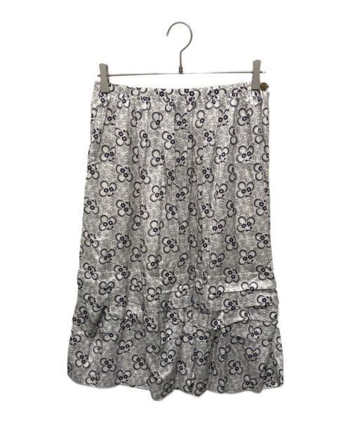 tricot COMME des GARCONS（トリココムデギャルソン）tricot COMME des GARCONS (トリココムデギャルソン) ペイズリーキュプラスカート ホワイト×パープル サイズ:Mの古着・服飾アイテム