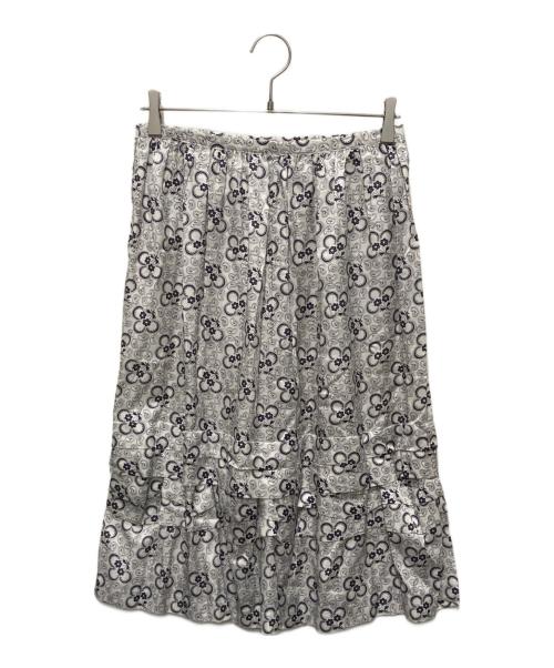 tricot COMME des GARCONS（トリココムデギャルソン）tricot COMME des GARCONS (トリココムデギャルソン) ペイズリーキュプラスカート ホワイト×パープル サイズ:Mの古着・服飾アイテム