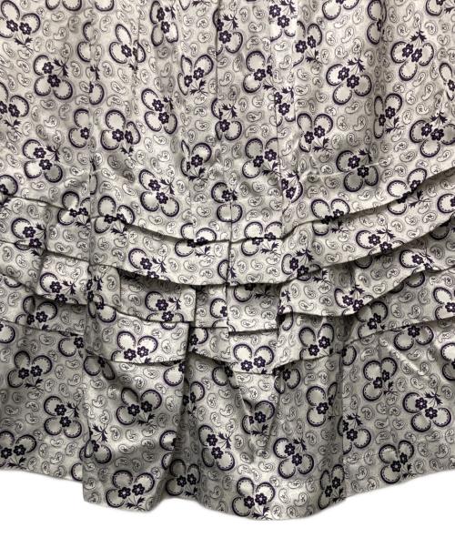 tricot COMME des GARCONS（トリココムデギャルソン）tricot COMME des GARCONS (トリココムデギャルソン) ペイズリーキュプラスカート ホワイト×パープル サイズ:Mの古着・服飾アイテム