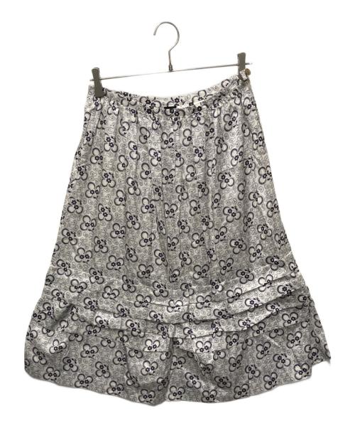 tricot COMME des GARCONS（トリココムデギャルソン）tricot COMME des GARCONS (トリココムデギャルソン) ペイズリーキュプラスカート ホワイト×パープル サイズ:Mの古着・服飾アイテム