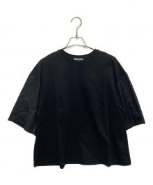 theory luxe（セオリーリュクス）の古着「異素材コンボ カットソーブラウス」｜ブラック