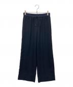 icBアイシービー）の古着「FluidBackSatin ワイドパンツ」｜ネイビー