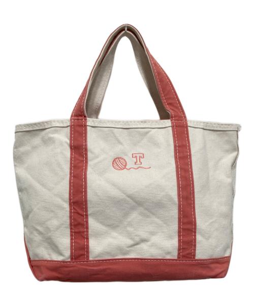 L.L.Bean（エルエルビーン）L.L.Bean (エルエルビーン) ジップアップ ボート アンド トートバッグ アイボリー×ピンクの古着・服飾アイテム