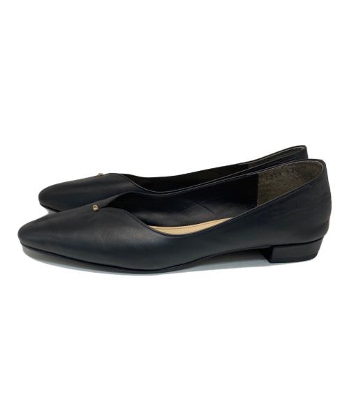 MACKINTOSH LONDON（マッキントッシュ ロンドン）MACKINTOSH LONDON (マッキントッシュ ロンドン) スクエアトゥVカットカッターパンプス ブラック サイズ:24 1/2の古着・服飾アイテム