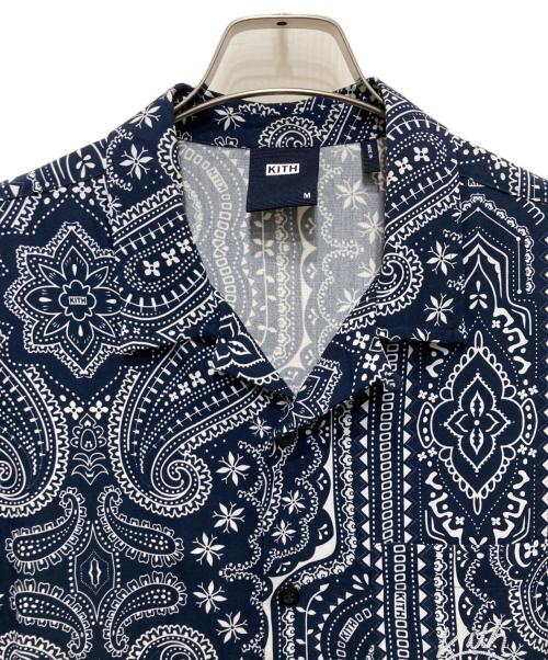 KITH（キス）KITH (キス) ペイズリー柄半袖シルクシャツ ネイビー サイズ:Ⅿの古着・服飾アイテム