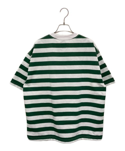 DAIWA PIER39（ダイワ ピア39）DAIWA PIER39 (ダイワ ピア39) W's TECH DRAWSTRING BORDER S/S TEE ホワイト×グリーン サイズ:FREEの古着・服飾アイテム