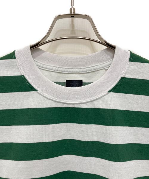 DAIWA PIER39（ダイワ ピア39）DAIWA PIER39 (ダイワ ピア39) W's TECH DRAWSTRING BORDER S/S TEE ホワイト×グリーン サイズ:FREEの古着・服飾アイテム
