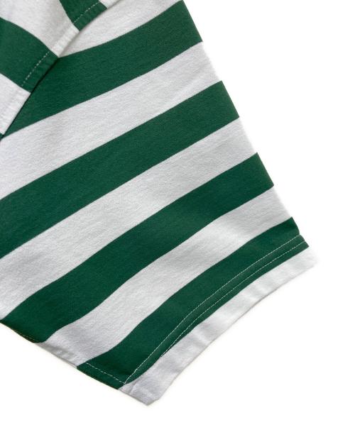 DAIWA PIER39（ダイワ ピア39）DAIWA PIER39 (ダイワ ピア39) W's TECH DRAWSTRING BORDER S/S TEE ホワイト×グリーン サイズ:FREEの古着・服飾アイテム