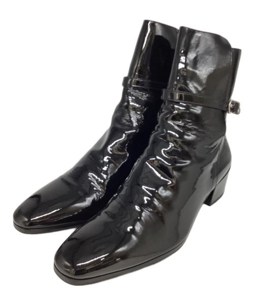 Saint Laurent Paris（サンローランパリ）Saint Laurent Paris (サンローランパリ) テリー エナメルバックルブーツ ブラック サイズ:42の古着・服飾アイテム