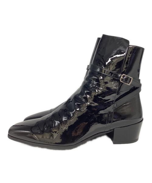Saint Laurent Paris（サンローランパリ）Saint Laurent Paris (サンローランパリ) テリー エナメルバックルブーツ ブラック サイズ:42の古着・服飾アイテム