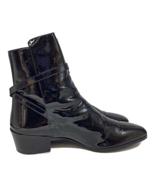 Saint Laurent Paris（サンローランパリ）Saint Laurent Paris (サンローランパリ) テリー エナメルバックルブーツ ブラック サイズ:42の古着・服飾アイテム