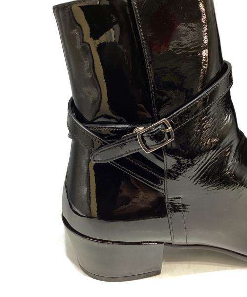 Saint Laurent Paris（サンローランパリ）Saint Laurent Paris (サンローランパリ) テリー エナメルバックルブーツ ブラック サイズ:42の古着・服飾アイテム