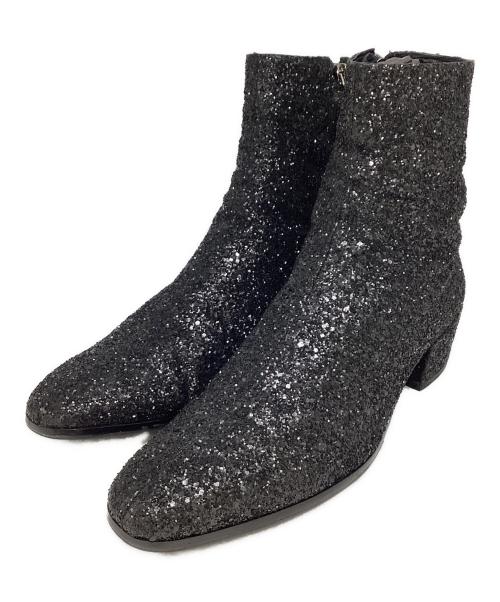 Saint Laurent Paris（サンローランパリ）Saint Laurent Paris (サンローランパリ) グリッターサイドジップブーツ ブラック サイズ:42の古着・服飾アイテム