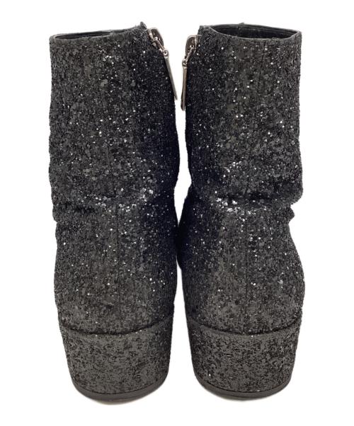 Saint Laurent Paris（サンローランパリ）Saint Laurent Paris (サンローランパリ) グリッターサイドジップブーツ ブラック サイズ:42の古着・服飾アイテム
