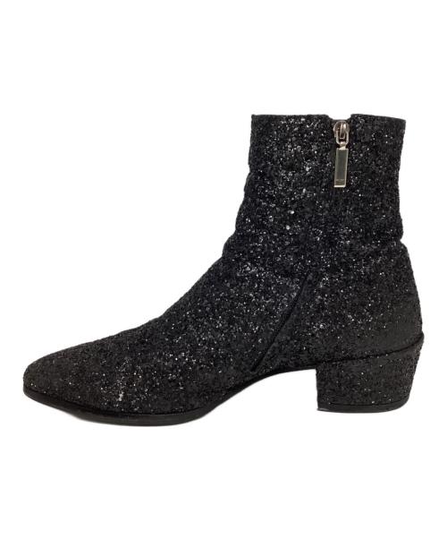 Saint Laurent Paris（サンローランパリ）Saint Laurent Paris (サンローランパリ) グリッターサイドジップブーツ ブラック サイズ:42の古着・服飾アイテム