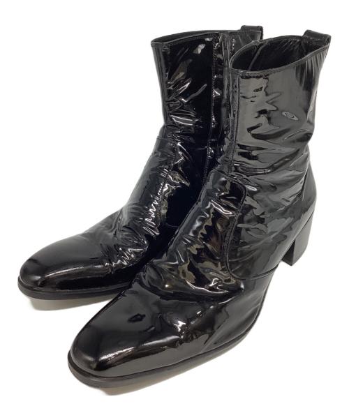LITHIUM HOMME（リチウムオム・ファム）LITHIUM HOMME (リチウムオム・ファム) エナメルサイドジップブーツ ブラック サイズ:43の古着・服飾アイテム