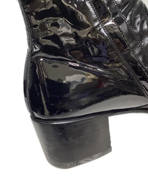 LITHIUM HOMME（リチウムオム・ファム）LITHIUM HOMME (リチウムオム・ファム) エナメルサイドジップブーツ ブラック サイズ:43の古着・服飾アイテム