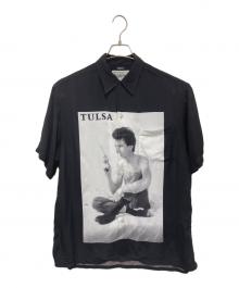 WACKO MARIA×larry clark×stie-lo（ワコマリア×ラリークラーク×スティーロ）の古着「TULSA S/S HAWAIIAN SHIRTS(TYPE-1)」｜ブラック×ホワイト