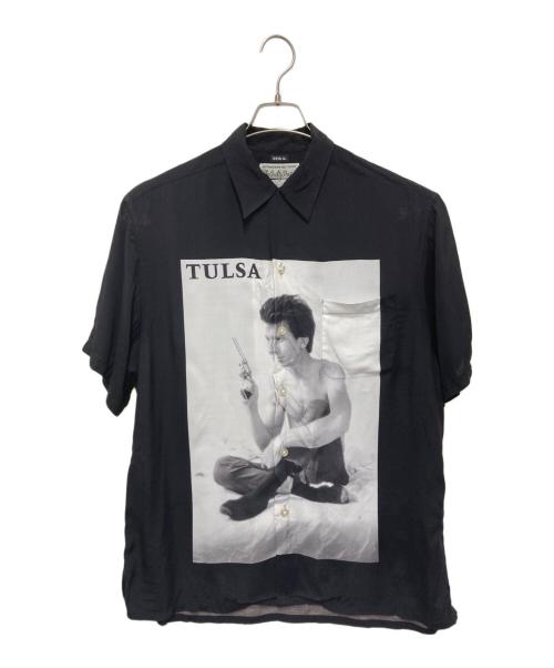 WACKO MARIA（ワコマリア）WACKO MARIA (ワコマリア) larry clark (ラリークラーク) stie-lo (スティーロ) TULSA S/S HAWAIIAN SHIRTS(TYPE-1) ブラック×ホワイト サイズ:Ⅼの古着・服飾アイテム